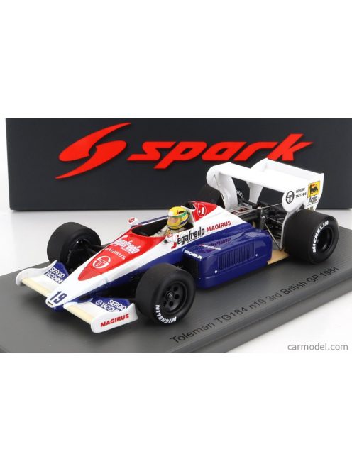 Spark-Model - Toleman F1 Tg184 Hart Turbo N 19 British Gp 1984 Ayrton Senna Blue White Red