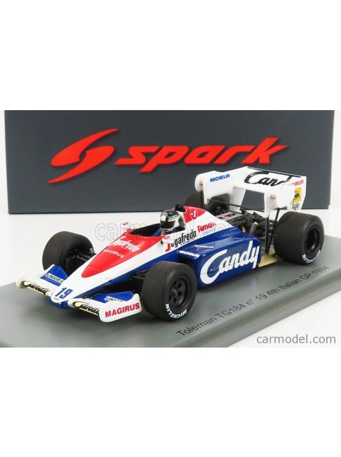 Spark-Model - Toleman F1 Tg184 N 19 Italy Gp 1984 S.Johansson White Blue Red