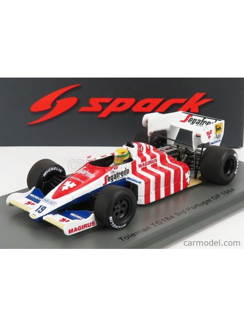 Spark-Model - Toleman F1  Tg184 N 19 3Rd Portugal Gp 1984 Ayrton Senna Blue White Red