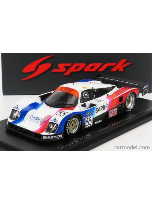 Spark-Model - Courage Cougar C28Lm 3.0L Team Courage Competition N 55 24H Le Mans 1992 L.Robert - P.Fabre - M.Brand White Orange Blue