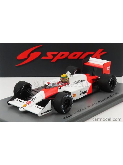 Spark-Model - Mclaren F1 Mp4/4 N 12 Winner Japan Gp Ayrton Senna 1988 World Champion White Red