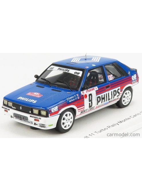 Spark-Model - Renault R11 Turbo N 9 Rally Montecarlo 1987 F.Chatriot - M.Perin Light Blue White Red