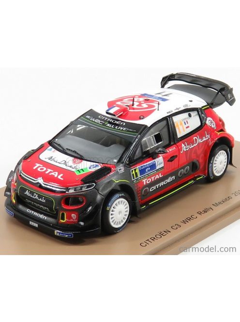 Spark-Model - Citroen C3 Wrc Team Citroen Total Abu Dhabi Wrt N 11 Rally Mexico 2018 S.Loeb - D.Elena Red Black White