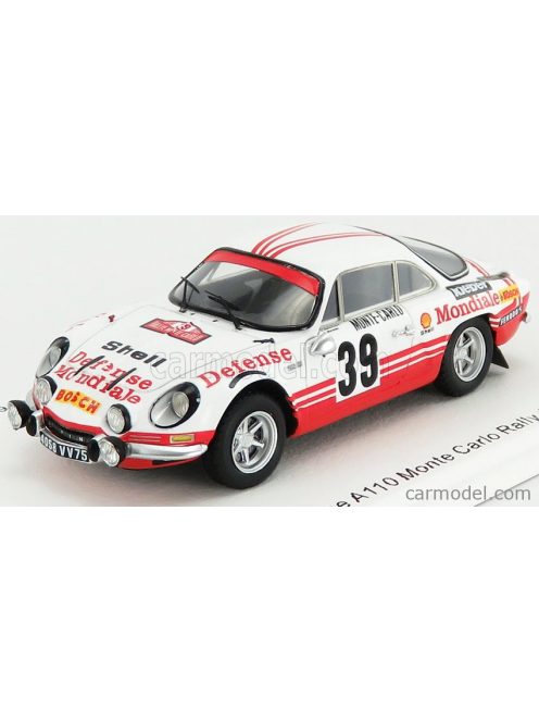 Spark-Model - Renault Alpine A110 N 39 Rally Montecarlo 1973 C.Ballot-Lena - J.C.Morenas White Red