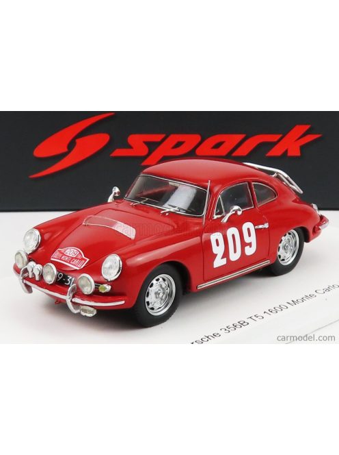 Spark-Model - Porsche 356B T5 1600 N 209 Rally Montecarlo 1962 R.Dooijes - R.Slotemaker Red