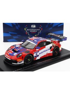   Spark - PORSCHE 991 911 GT3 R TEAM AUSTRALIA N 4 WINNER FIA MOTORSPORT GAMES GT SPRINT CUP PAUL RICHARD 2022 M.CAMPBELL RED WHITE