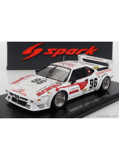 Spark-Model - Bmw M1 M88 3.5L S6 Team Garage Du Bac N 96 24H Le Mans 1980 F.Alliot - J.Guerin White Red