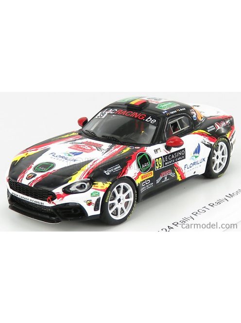 Spark-Model - Fiat 124 Abarth Rgt Team Lac Racing N 39 Rally Montecarlo 2020 L.Caprasse - R.Herman Black White Red