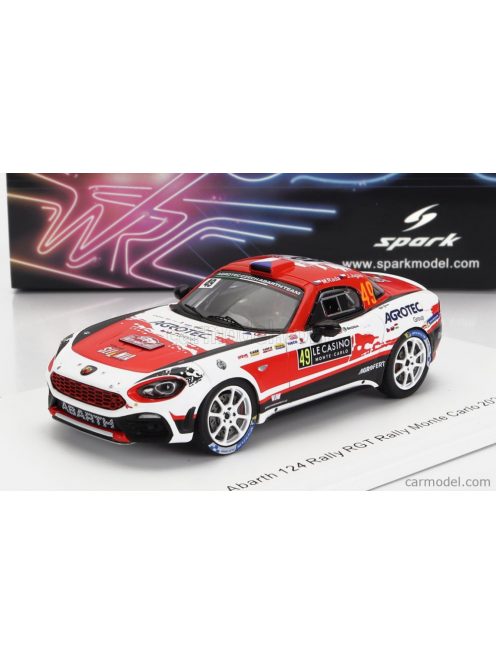 Sparkmodel - Fiat 124 Rally Rgt N 49 Rally Montecarlo 2022 M.Rada - J.Jugas Red White Black