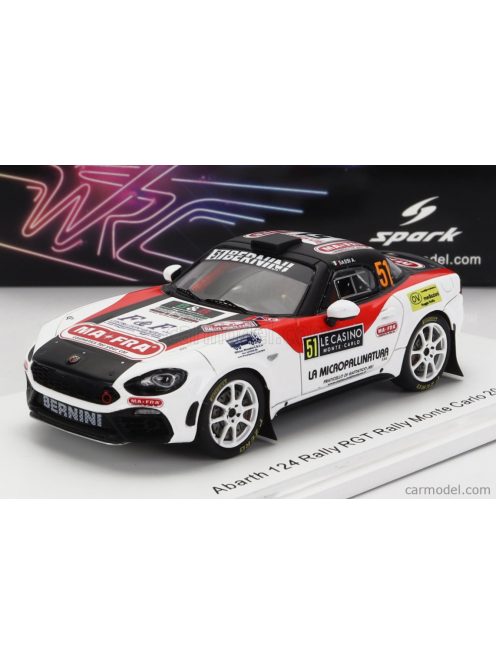 Sparkmodel - Fiat 124 Rally Rgt N 51 Rally Montecarlo 2022 A.Sassi - Romei White Red Black