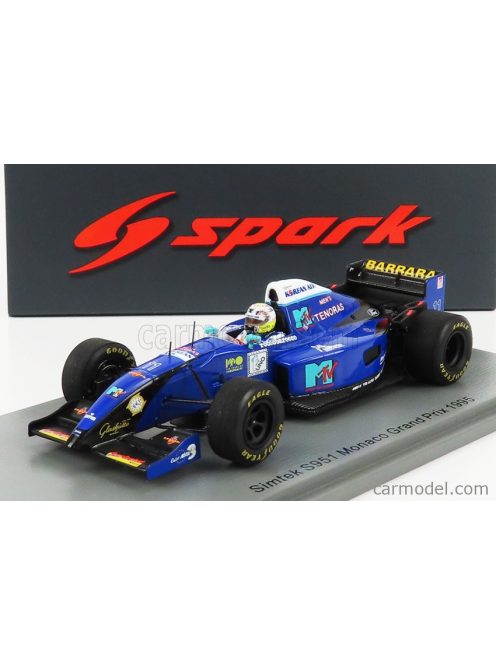 Spark-Model - Simtek F1 S951 N 11 Monaco Gp 1995 D.Schiattarella Blue