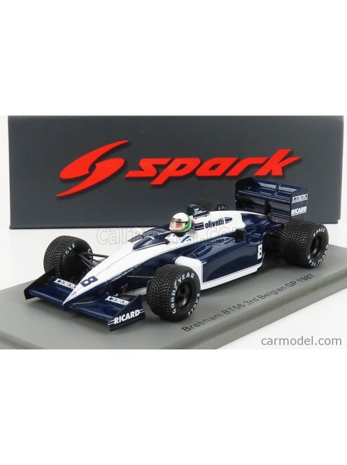 Spark-Model - Brabham F1 Bt56 N 8 3Rd Belgium Gp 1987 A.De Cesaris Blue White