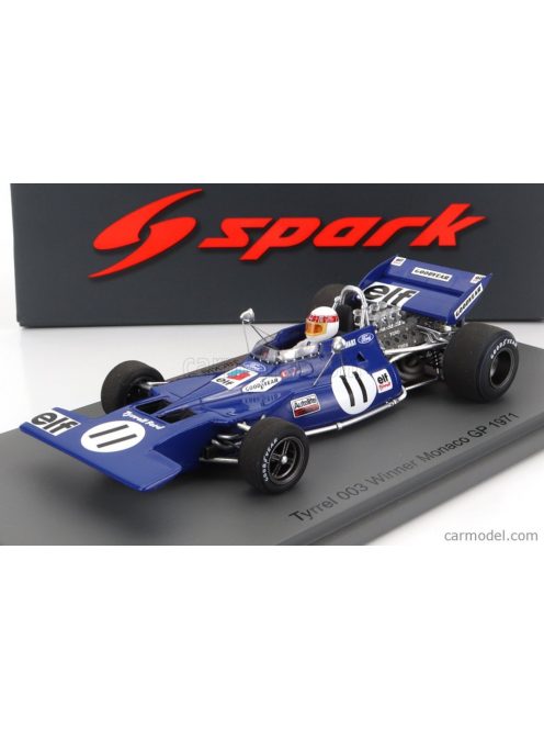 Spark-Model - Tyrrell F1  003 N 11 Winner Monaco Gp 1971 J.Stewart Light Blue