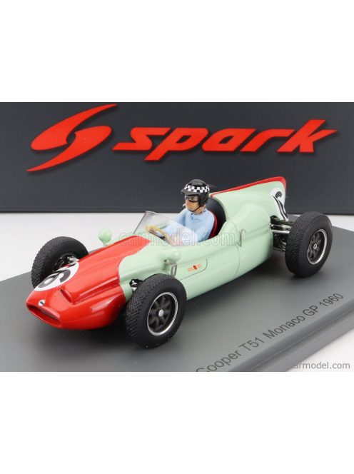 Spark-Model - Cooper F1 T51 N 16 Monaco Gp 1960 C.Bristow Light Green Red