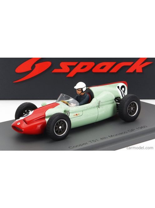 Spark-Model - Cooper F1 T51 N 18 4Th Monaco Gp 1960 T.Brooks Green Red