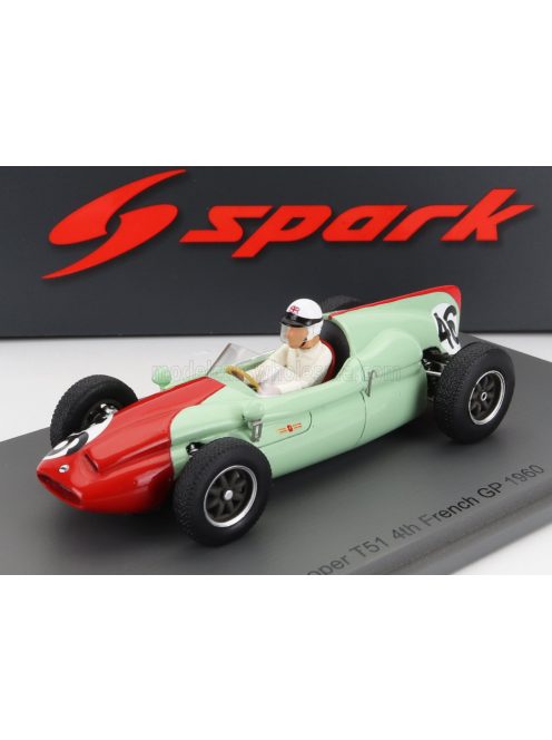 Spark - COOPER F1  T51 N 46 FRANCE GP 1960 H.TAYLOR LIGHT GREEN RED