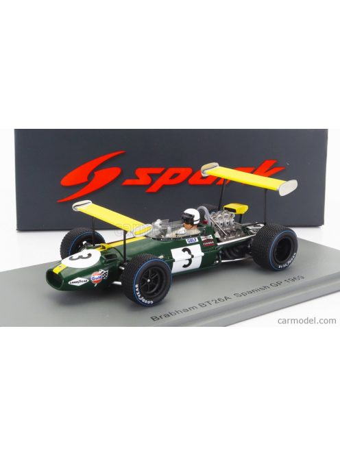 Spark-Model - Brabham F1  Bt26A N 3 Spain Gp 1969 J.Brabham Green Yellow