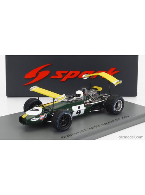Spark-Model - Brabham F1  Bt26A N 4 Spain Gp 1969 J.Ickx Green Yellow