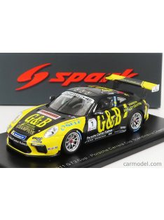   Spark-Model - Porsche 911 991-2 Gt3 Cup N 11 Porsche Carrera Cup Scandinavie Champion 2020 L.Sundahl Black Yellow