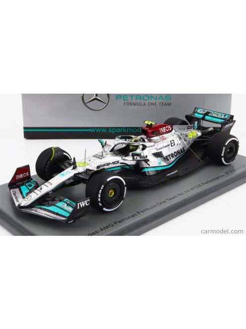 Spark-Model - Mercedes Gp F1 W13E Team Mercedes-Amg Petronas F1 N 44 2Nd France Gp 2022 Lewis Hamilton Silver Green