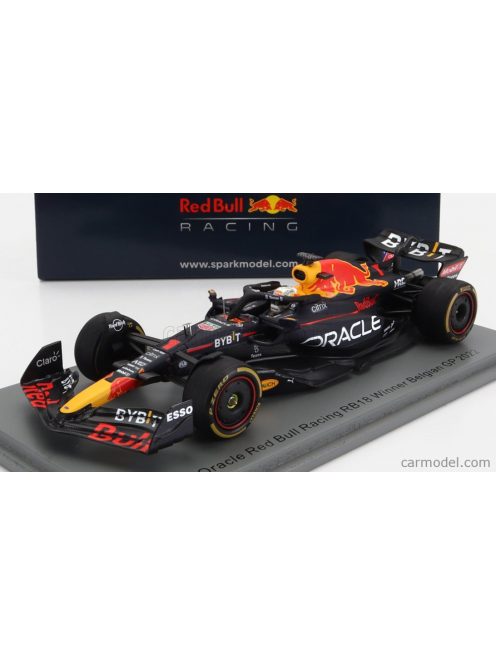 Spark-Model - Red Bull F1 Rb18 Team Oracle Red Bull Racing N 1 Winner Belgium Gp World Champion 2022 Max Verstappen Matt Blue Yellow Red