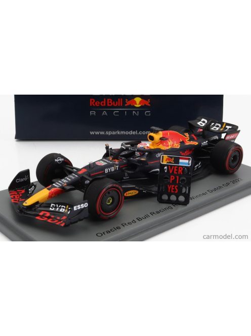 Spark-Model - Red Bull F1 Rb18 Team Oracle Red Bull Racing N 1 Winner Holland Gp World Champion 2022 - 30Th Victory Max Verstappen Matt Blue Yellow Red