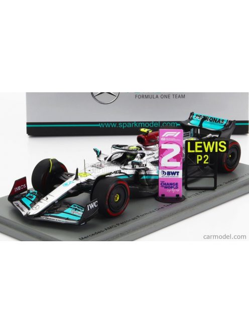 Sparkmodel - Mercedes Gp F1 W13E Team Mercedes-Amg Petronas F1 N 44 2Nd Brazilian Gp 2022 Lewis Hamilton Silver Green