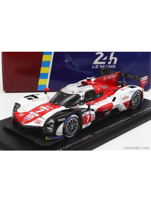 Spark-Model - Toyota Gr010 3.5L Turbo Hybrid V6 Team Toyota Gazoo Racing N 7 2Nd 24H Le Mans 2022 M.Conway - K.Kobayashi - J.M.Lopez White Red Grey