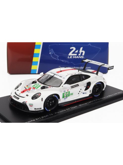 Spark - PORSCHE 911 991-2 RSR-19 4.2L TEAM PORSCHE GT N 91 WINNER LMGTE PRO CLASS 24h LE MANS 2022 G.BRUNI - R.LIETZ - F.MAKOWIECKI WHITE GREY RED