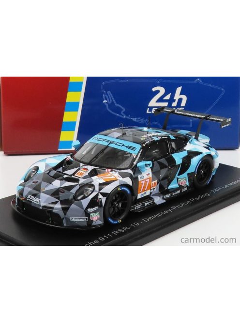 Spark-Model - Porsche 911 991 Rsr-19 4.2L Team Dempsey Proton Racing N 77 24H Le Mans 2022 C.Ried - S.Priaulx - H.Tincknell Grey Black Light Blue