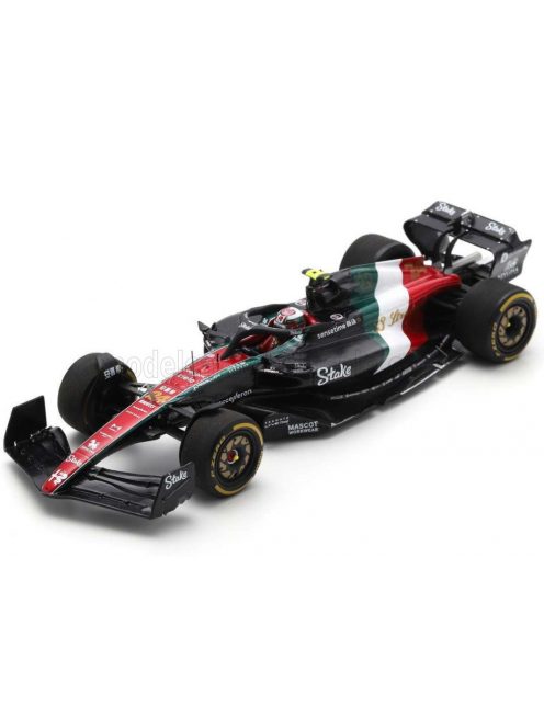 Spark - ALFA ROMEO F1  C43 TEAM STAKE N 24 MONZA ITALY GP 2023 GUANYU ZHOU BLACK RED WHITE GREEN