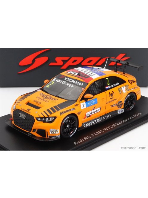 Spark-Model - Audi A3 Rs3 Lms N 2 Wtcr Zandvoort 2018 Prince Bernhard Van Oranje Orange