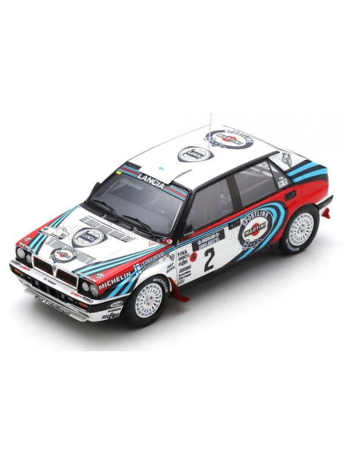 Spark - LANCIA DELTA HF INTEGRALE 16V TEAM MARTINI RACING N 2 WINNER RALLY 1000 LAKES 1991 JUHA KANKKUNEN - JUHA PIIRONEN WHITE RED BLUE