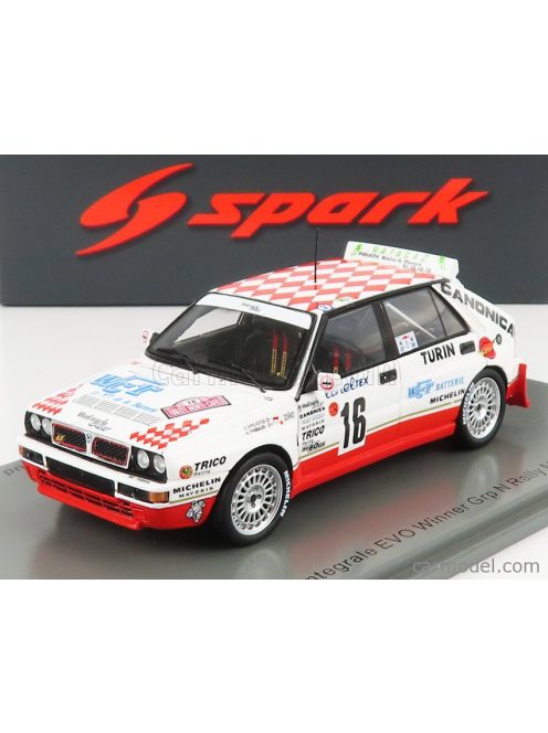 Spark-Model - Lancia Delta Hf Integrale Evo Canonica N 16 Winner Group N Rally Montecarlo 1993 C.Spiliotis - H.Thibaud White Red