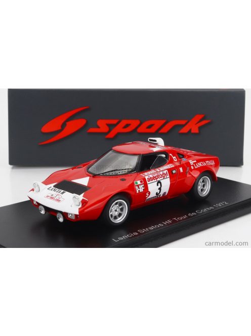 Spark-Model - Lancia Stratos Hf N 3 Rally Tour De Corse 1972 S.Munari - M.Mannucci Red