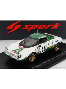   Spark-Model - Lancia Stratos Hf N 14 Winner Rally Montecarlo 1975 S.Munari - M.Mannucci White Green Red