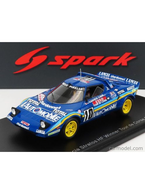 Spark-Model - Lancia Stratos Hf N 10 Winner Rally Tour De Corse 1981 B.Darniche - A.Mahe Light Blue