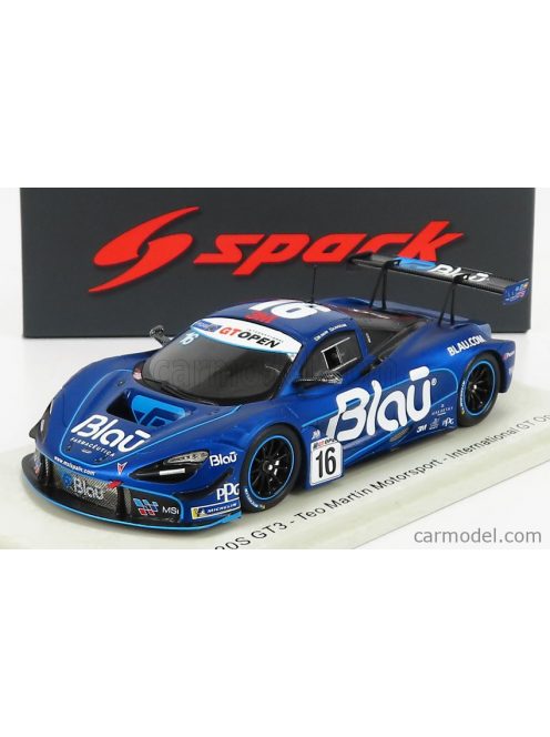 Spark-Model - Mclaren 720S Gt3 Team Teo Martin Motorsport N 16 International Gt Open 2019 M.Hahn - A.Khodair Blue Black