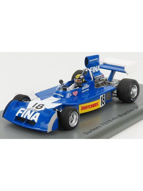 Spark - SURTEES F1  TS16 N 18 4th BRAZIL GP 1974 C.PACE BLUE WHITE