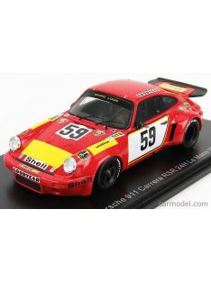   Spark-Model - Porsche 911 Carrera Rsr N 59 24H Le Mans 1975 T.Schenken - H.Ganley Red White Yellow