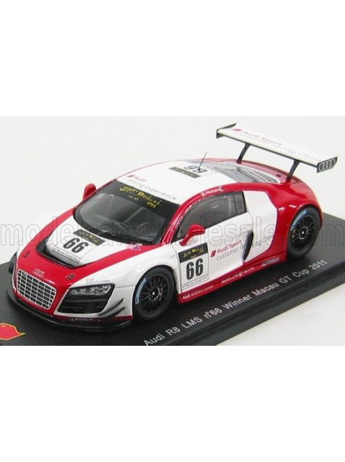 Spark - AUDI R8 LMS N 66  WINNER MACAU GT CUP 2011 E.MORTARA WHITE RED