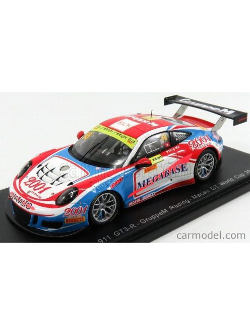 Spark-Model - Porsche 911 991 Gt3 N 98 Macau Gt World Cup 2016 Ma Ching Jeung Philip Blue Red Yellow