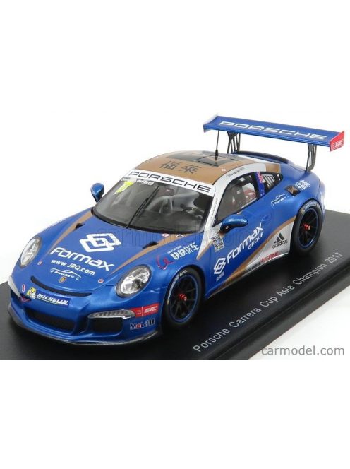 Spark-Model - Porsche 911 991 Gt3 N 7 Champion Porsche Carrera Cup Asia 2017 V.Der Drift Blue