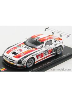   Spark-Model - Mercedes Benz Sls Amg N 15 24H Spa 2011 K.Wauters - A.Kumpen - M.Hezemans White Red Yellow