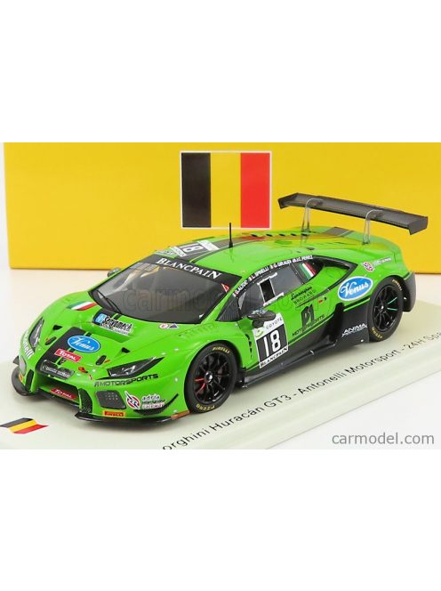 Spark-Model - Lamborghini Huracan Gt3 Team Antonelli Motorsport N 18 24H Spa 2018 J.Perez - G.Giraudi - L.Spinelli - G.Altoe Green