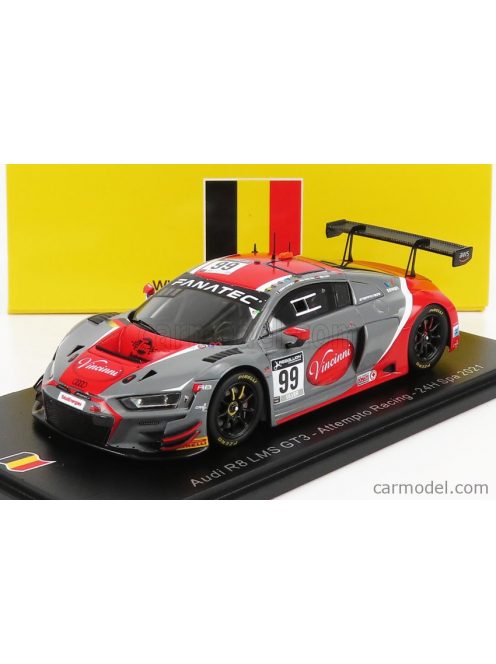 Spark-Model - Audi R8 Lms Gt3 Team Audi Sport Attempto Racing N 99 24H Spa 2021 F.Lavergne - M.Hofer - A.Aka Grey Red