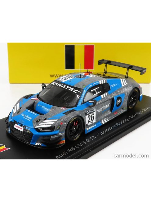 Spark-Model - Audi R8 Lms Gt3 Team Audi Sport Sainteloc Racing N 26 24H Spa 2021 J.Green - F.Hutchison - A.Tambay Light Blue Grey