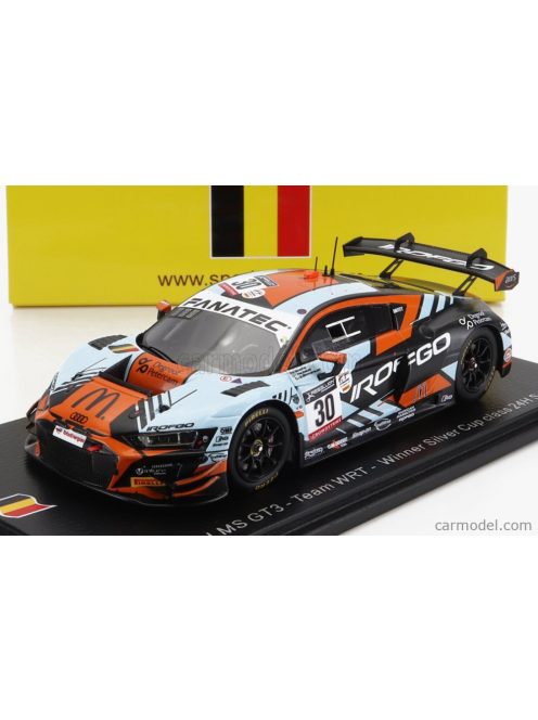 Spark-Model - Audi R8 Lms Gt3 Team Wrt N 30 Winner Silver Cup Class 24H Spa 2022 J.B.Simmenauer - B.Goethe - T.Neubauer White Orange Black