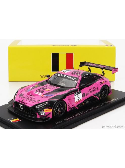 Sparkmodel - Mercedes Benz Gt3 Amg Team Getspeed N 3 24H Spa 2022 A.Costa - M.Bortolotti - J.Aitken Fucsia Black