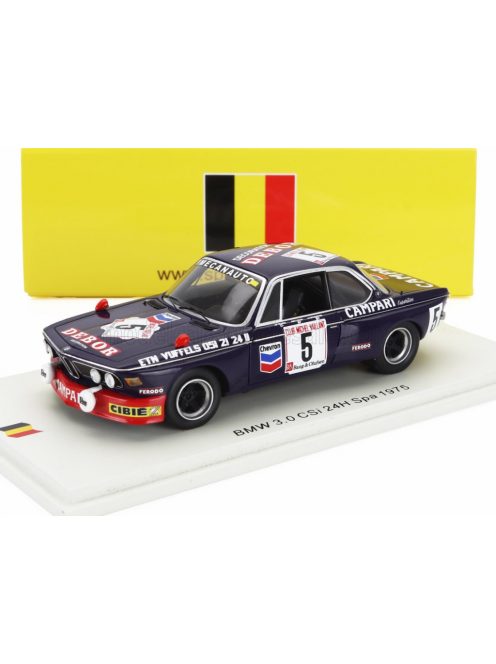 Spark - BMW 3.0 CSi TEAM IMECANAUTO N 5 24h SPA 1975 JEANNOT SAUVAGE - JEAN PAUL RIEU BLUE